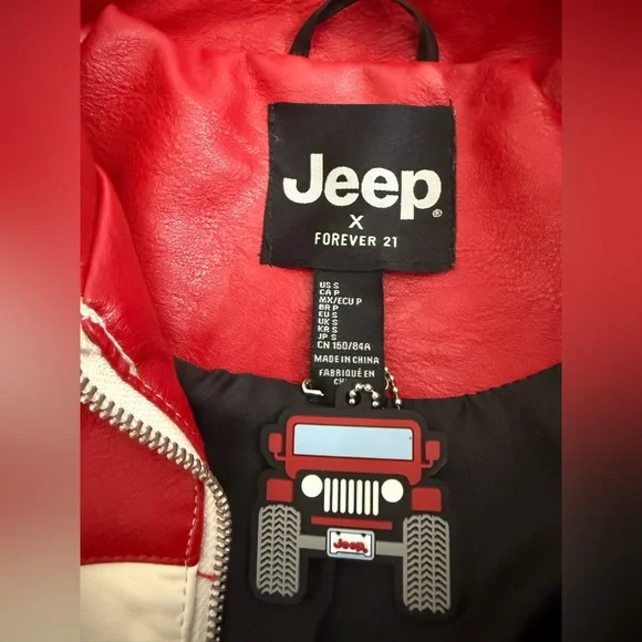 Forever 21 x Jeep Faux Leather Moto Racing Jacket - NWOT - Picture 4 of 6
